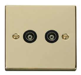 VPBR159BK  Deco Victorian Twin Isolated Coaxial Socket Outlet